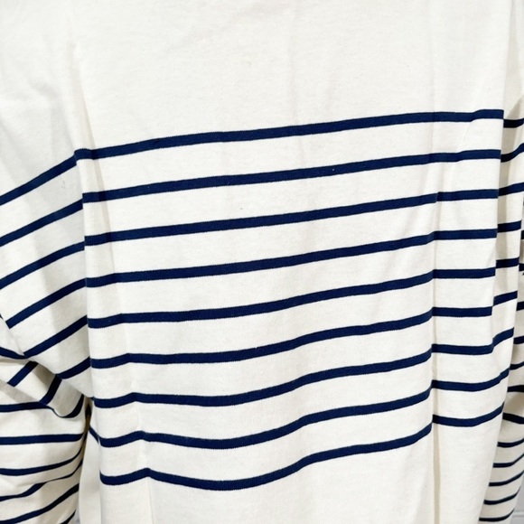 J.Crew Cropped Boatneck T-shirt with Buttons in Mariner Cotton - Size Large - Picture 9 of 14